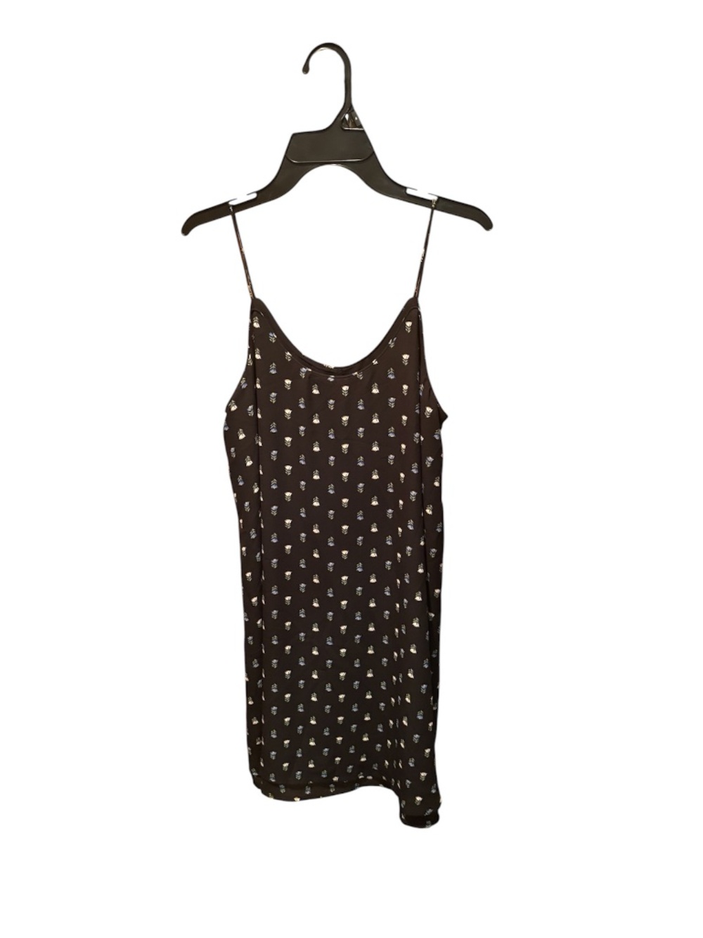 Blue Rain Mini Slip Dress in Black Floral Print XS NWT